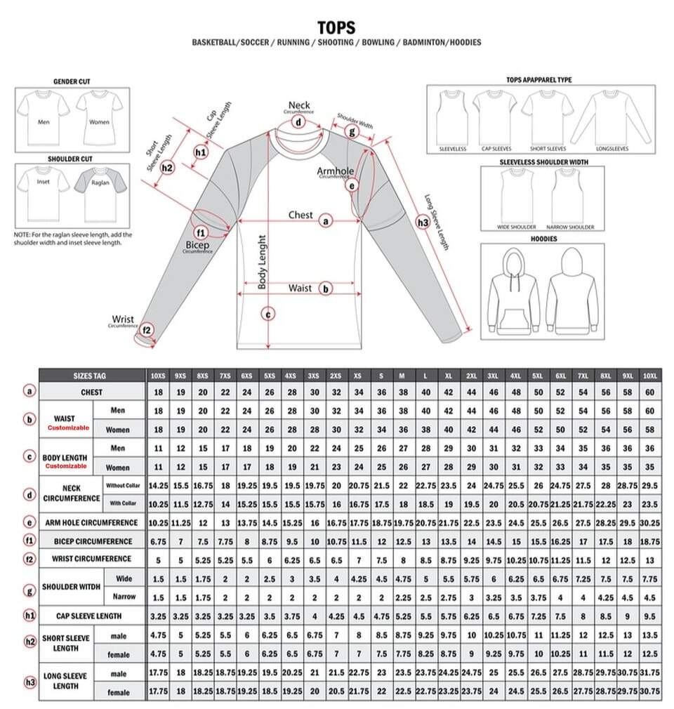Standard Sizing Chart Professional Fit Willix Sports Philippines Trusted Brand Of Sublimation Sportswear And Instant Custom Apparel Banners And Other Products