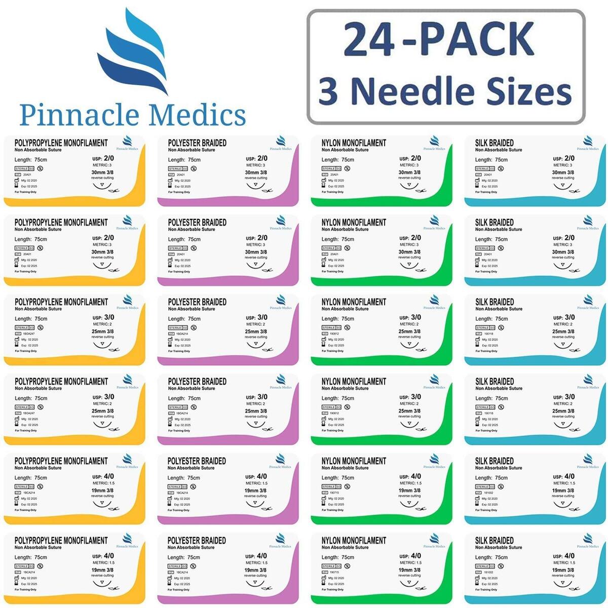 Suture Kit For Medical Students 24 Mixed Sutures With Needle Training Tool For Medical Nursing Vet Students Step By Step HD Video Tutorial Buy Now With Express International Delivery GoSupps