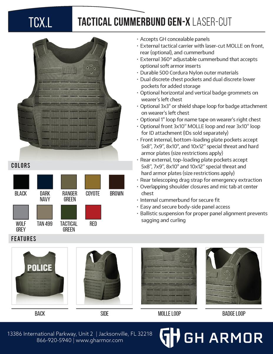 TCX L Tactical Cummerbund Gen X Carrier Laser Cut GH Armor TCX L Tactical Cummerbund Gen X Carrier Laser Cut GH Armor