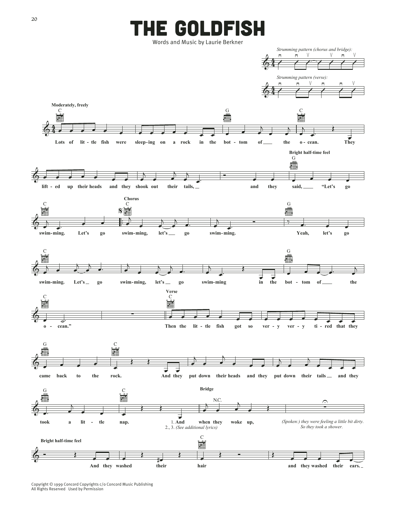 The Goldfish By The Laurie Berkner Band Sheet Music For Lead Sheet Fake Book At Sheet Music Direct