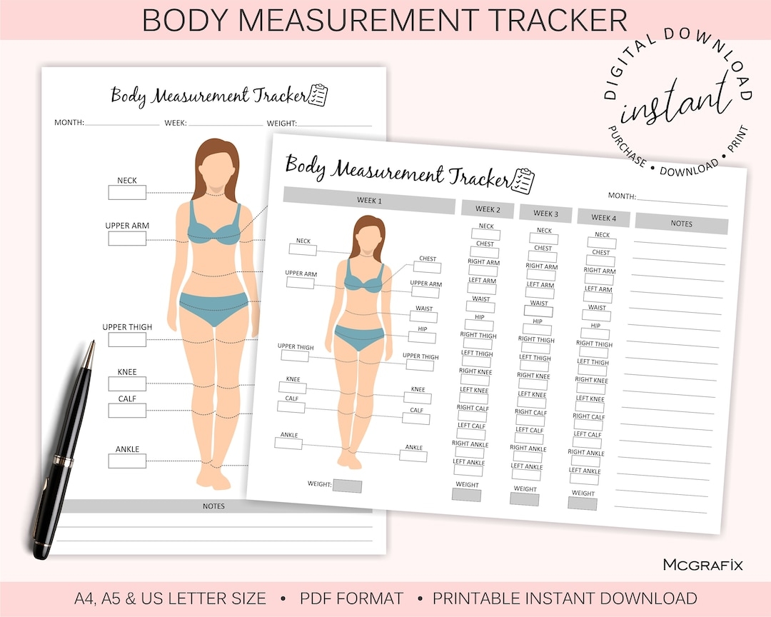 Tracker Printable Best App To Track Weight Loss And Measurements Body Measurement Tracker Weight Loss Tracker
