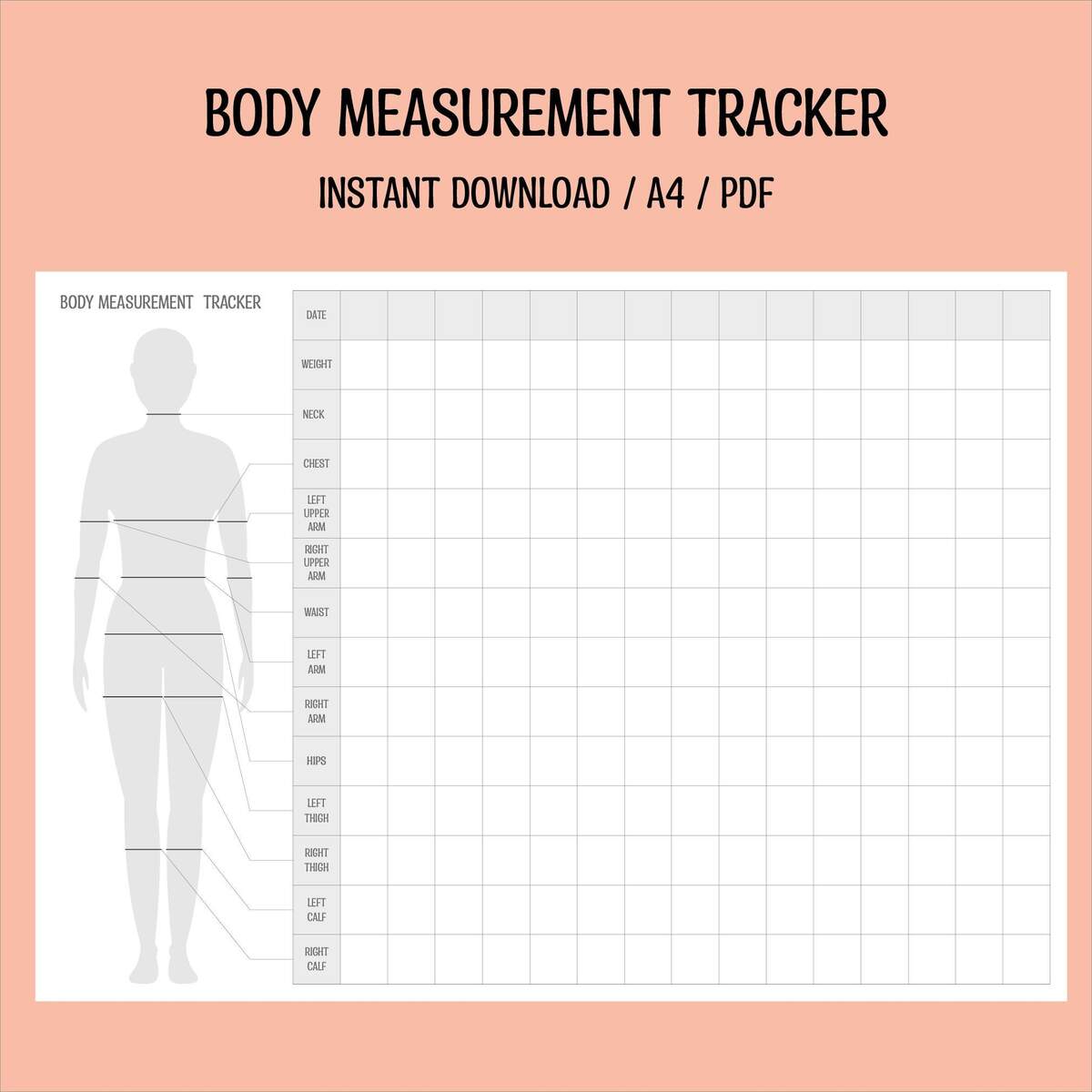 Weight Loss Tracker Measurement Etsy