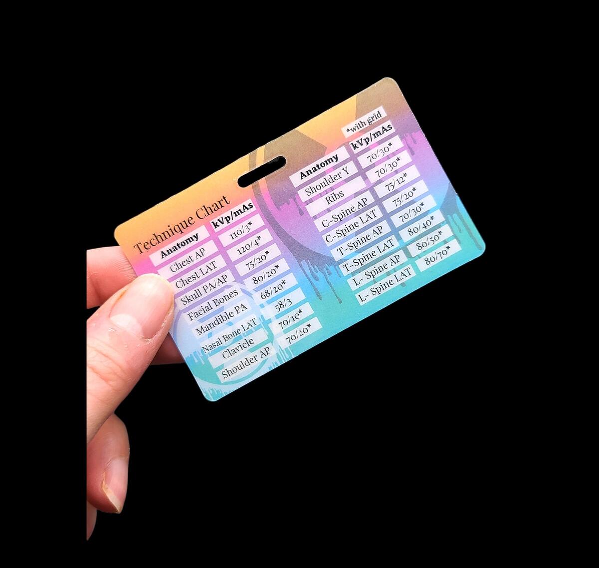 Xray Technique Card Xray Mas And Kvp Chart Radiology Technique Chart Xray Study Guide Xray Tech Gift Xray Student Gift Etsy